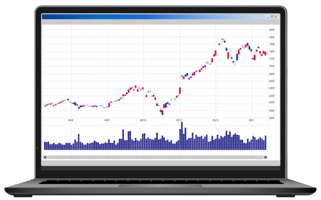 株チャート　パソコン画面